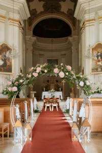 Svadobná, kvetinová výzdoba v zámockom hoteli Galícia Nueva****