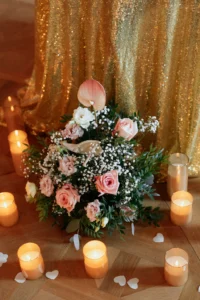 Svadobná, kvetinová výzdoba v zámockom hoteli Galícia Nueva****