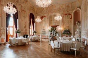 Svadobná, kvetinová výzdoba v zámockom hoteli Galícia Nueva****